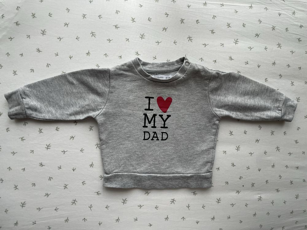 Bluza 68 Sinsay dla chłopca szara I Love Dad na wiosnę dresowa