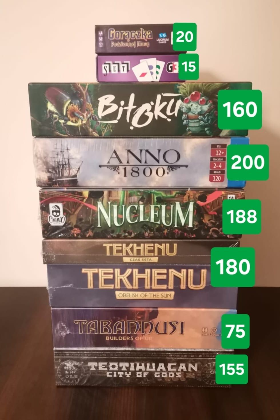 Wyprzedaż gier planszowych, m.in. Bitoku,Anno 1800,Nucleum,Dobry Rok