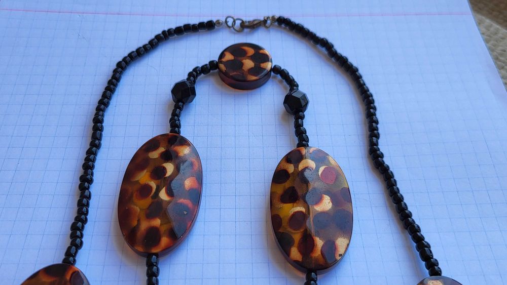 Модные Бусы на застежке, пластик, 130см