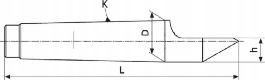 Kieł tokarski stały DH5 ze ścięciem MK5