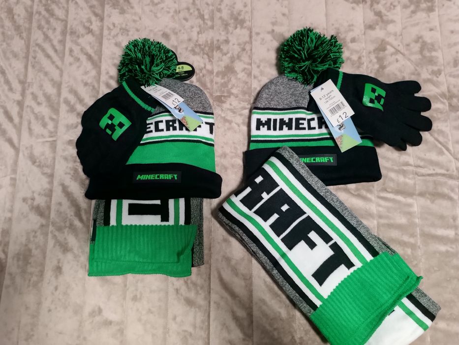Набір 4-8,8-12 шапка+шарф+рукавиці Minecraft