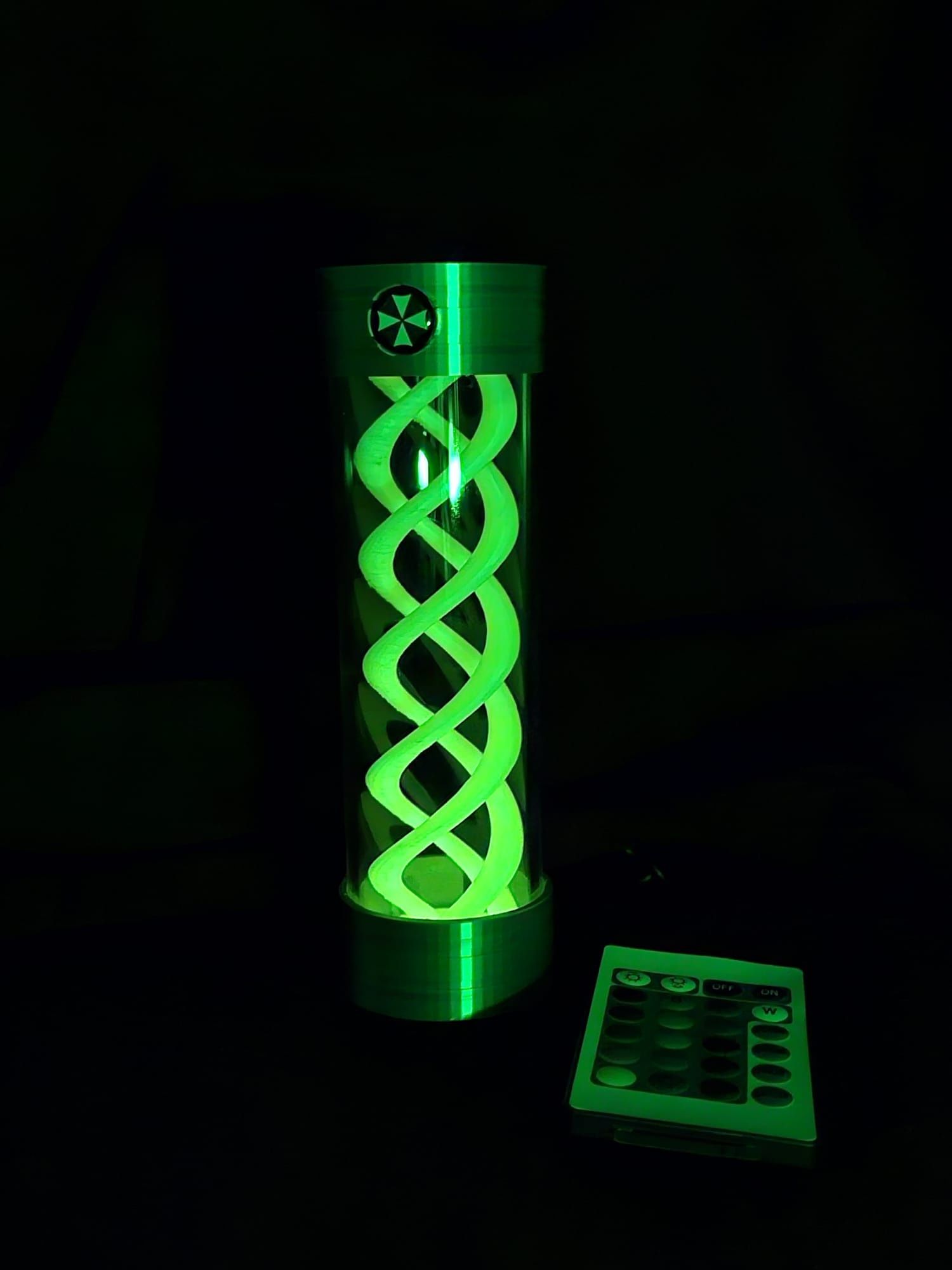 Lampada T-Virus muda de cor e filamento que brilha no escuro.