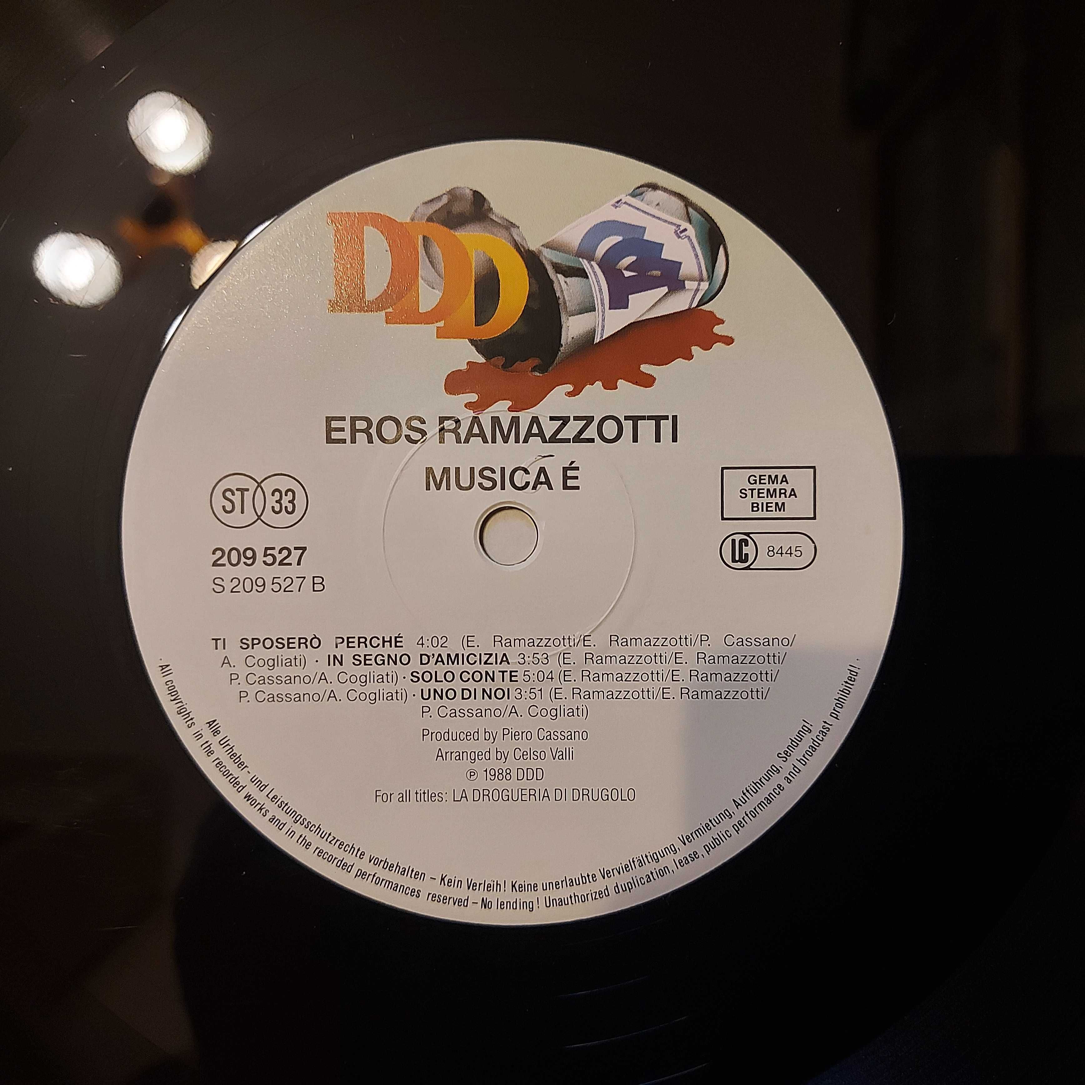 Eros Ramazzotti ‎ Musica È  EU 1988  (EX/NM-) + inne tytuły