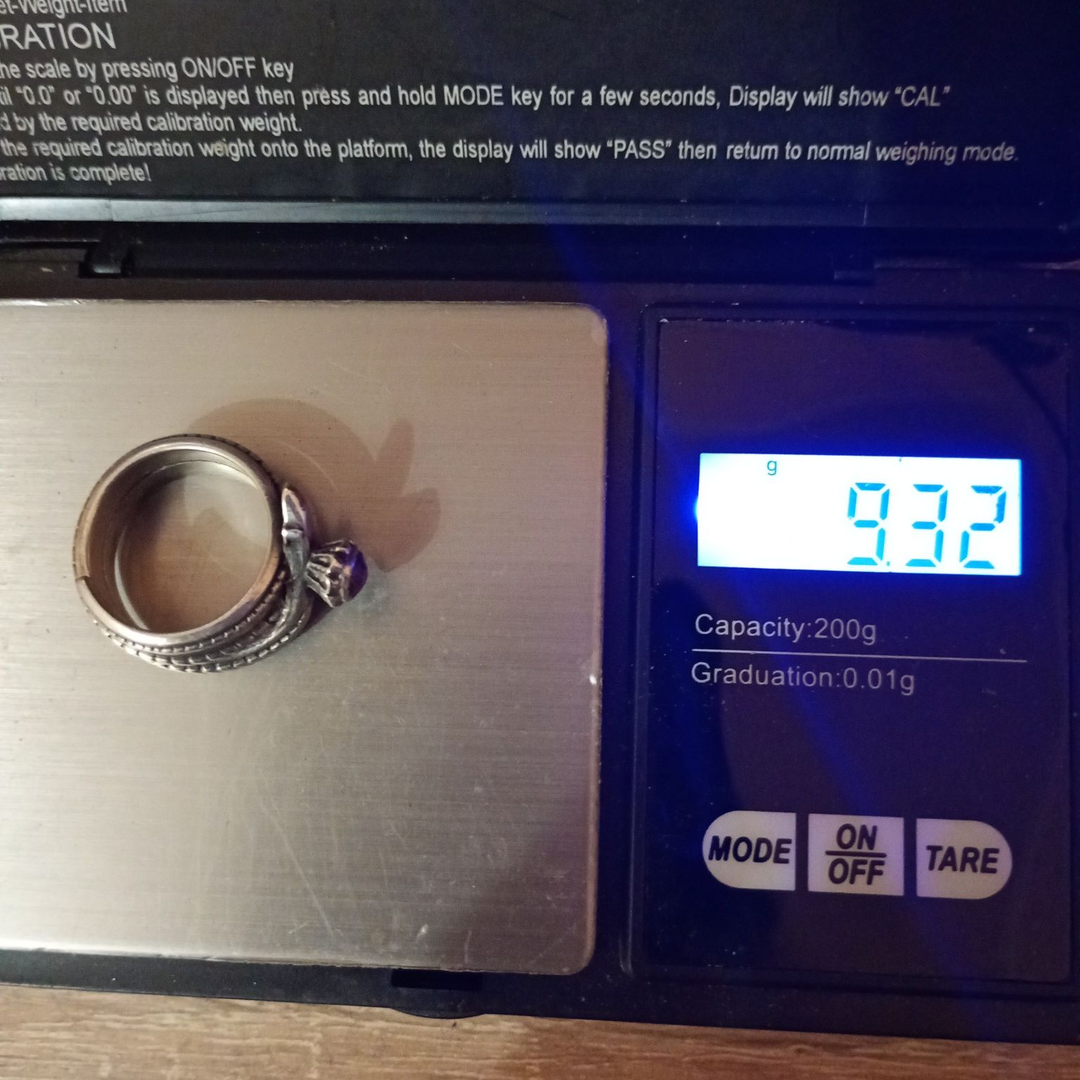 Кольцо змея  серебро 875пр. со звездой