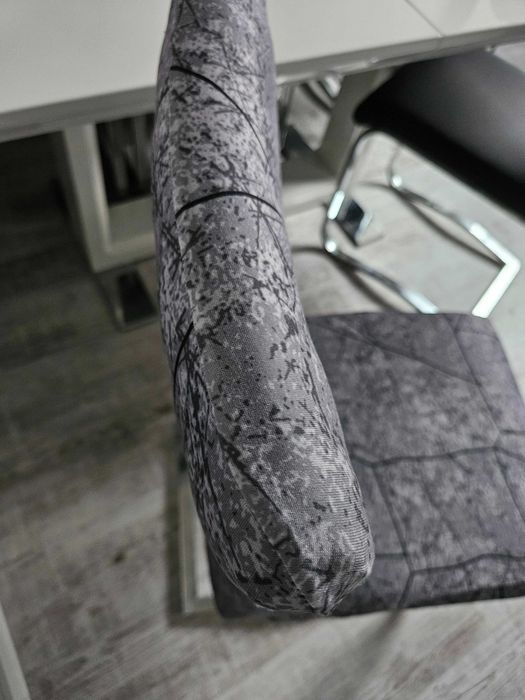 Pokrowce na krzesła elastyczne 4 sztuki wzór szary