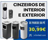 ‼️OBRIGATÓRIO LEI‼️ Cinzeiro parede / pé - aço inox lixo/papeleira