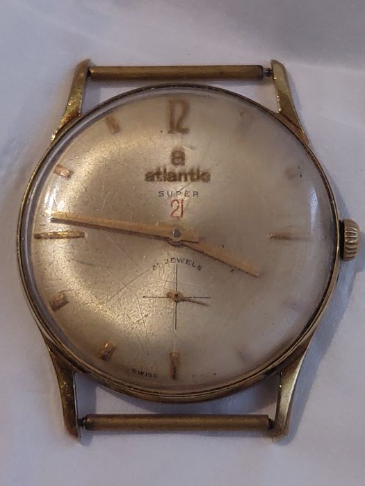 Часы Atlantic Super White Dial 21 Jewels Wristwatch (34.5mm)