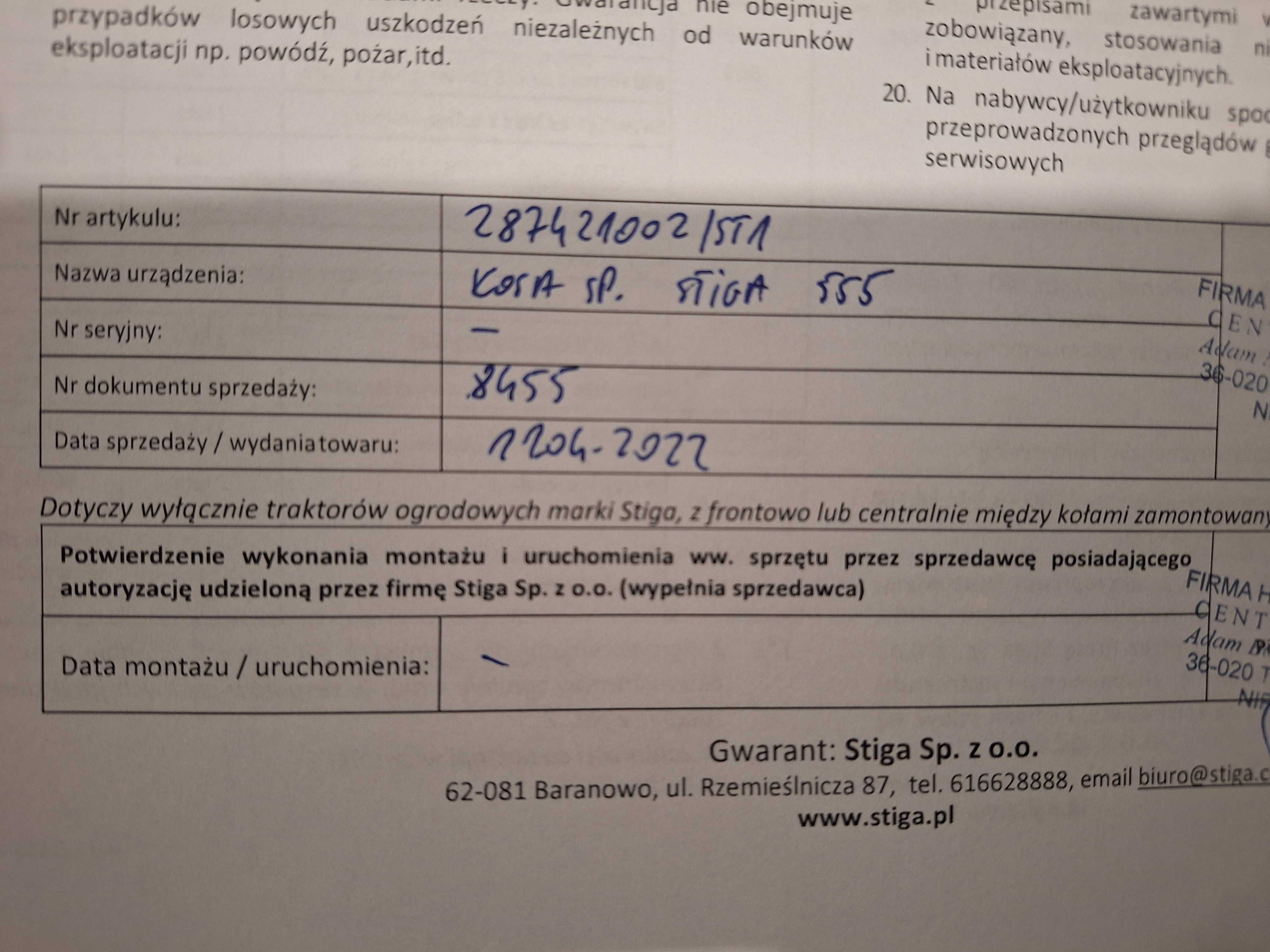 Podkaszarka spalinowa Stiga 555