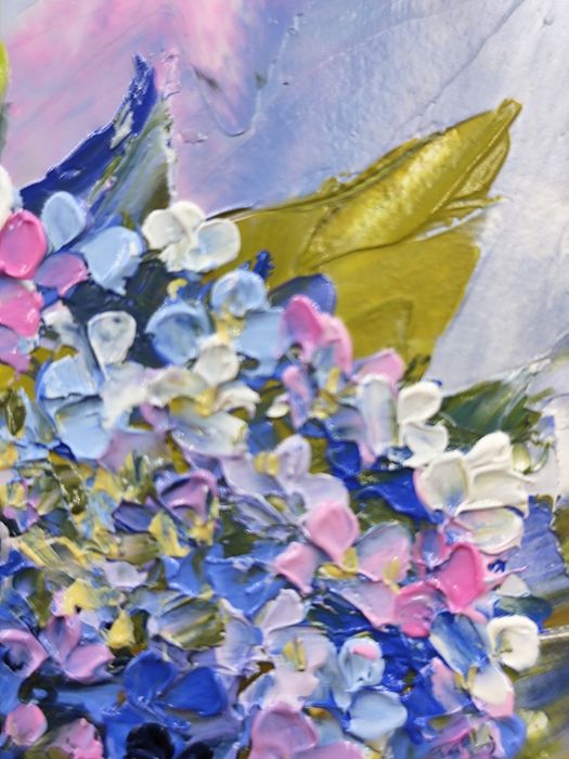 Подарунок, квіткова картина олією.