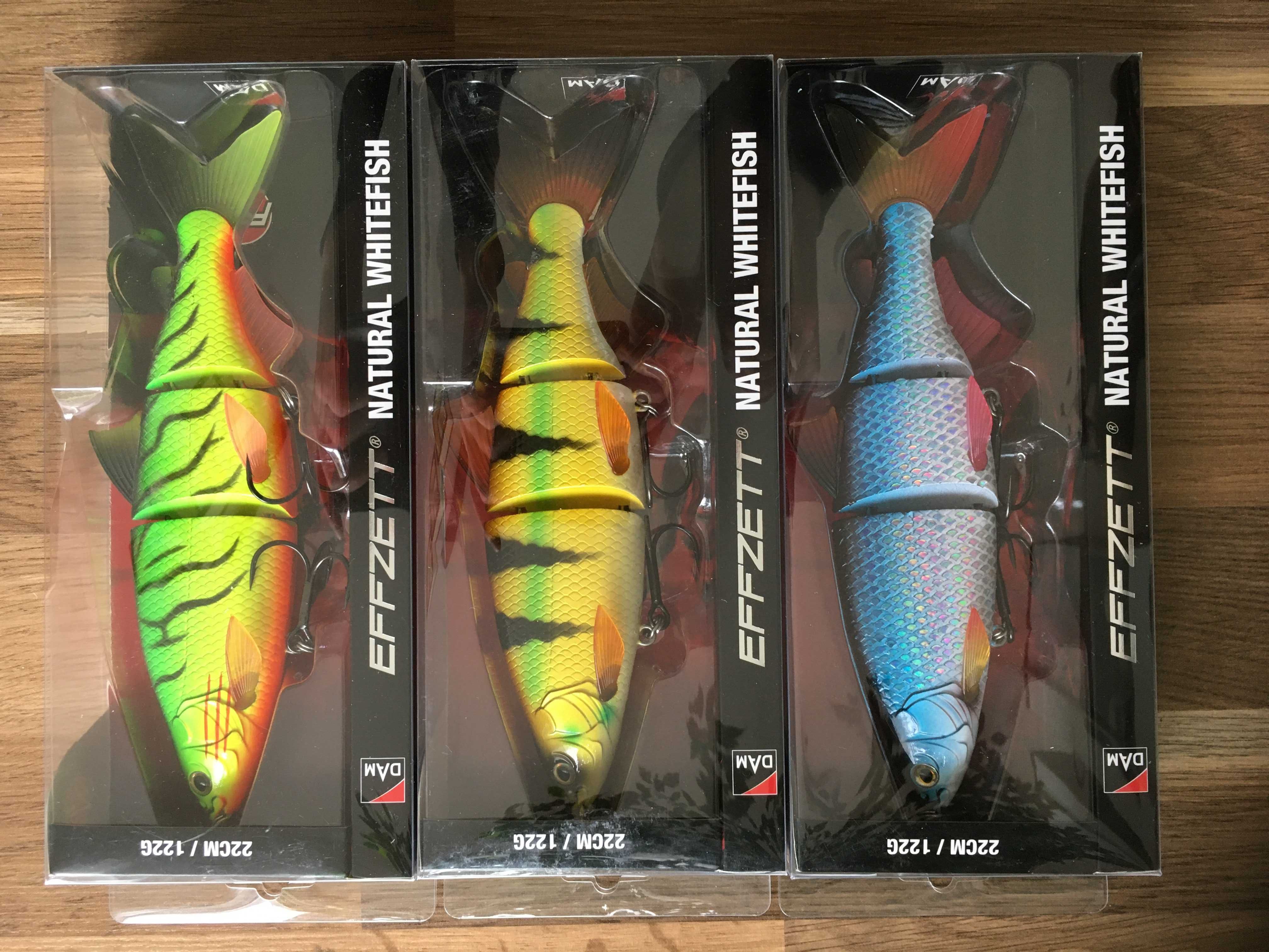 3 sztuki DAM Effzett Natural Whitefish 22cm 122g szczupak swimbait