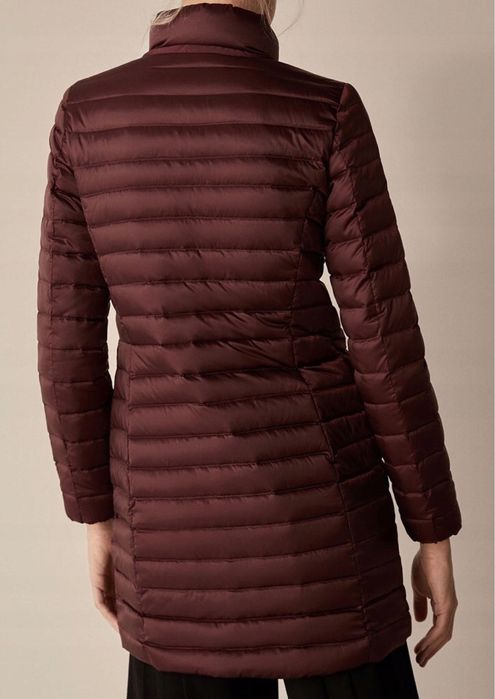 Kurtka puchowa Massimo dutti bordo naturalny puch taliowana rozmiar xs