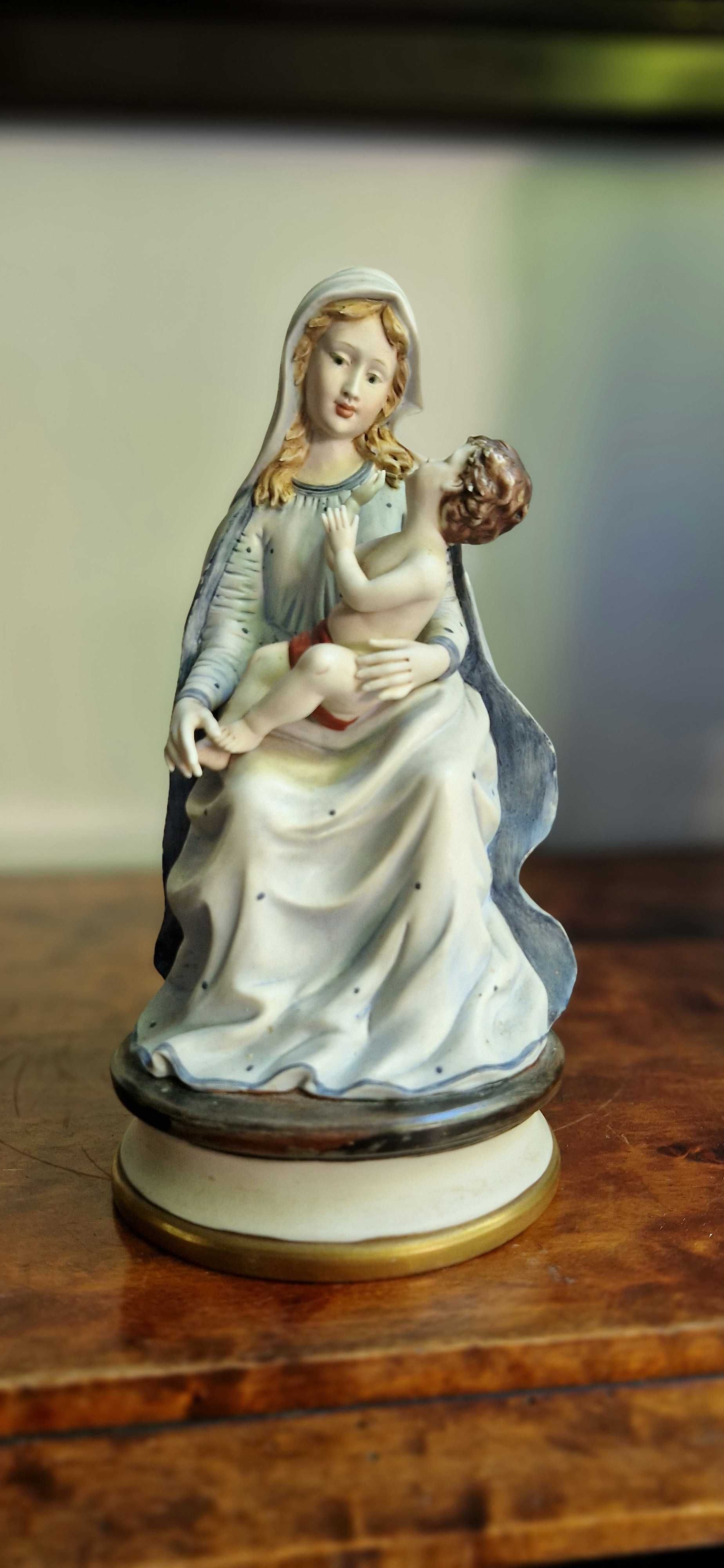 Aukcyjna rzezba Maryja Jezus porcelana biskwit Wlochy Giuseppe Armani