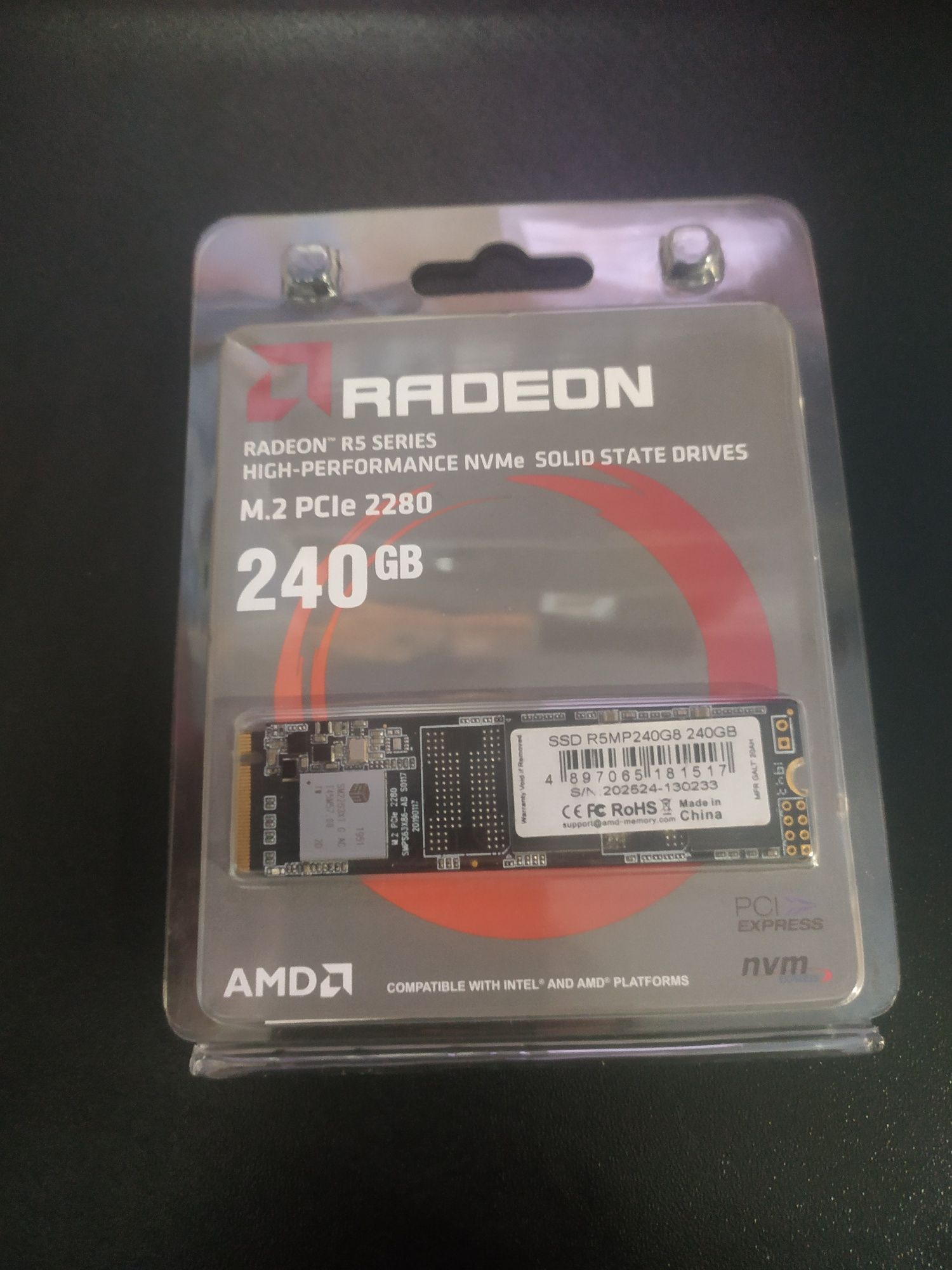 SSD 240Gb AMD R5MP240G8 M.2 2280, NVMe