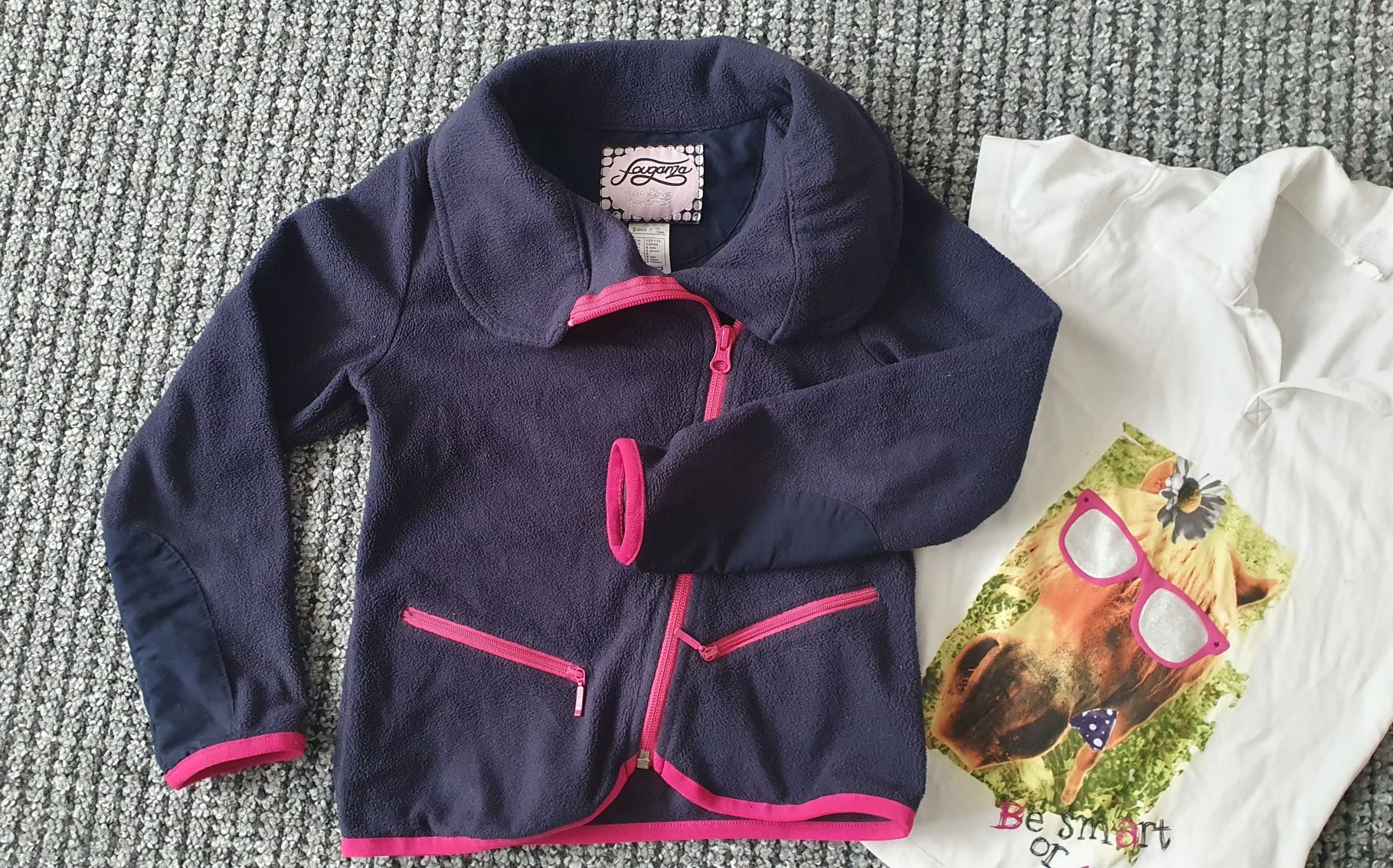 Bluza jeździecka Fouganza koszulka polo konie 125/132