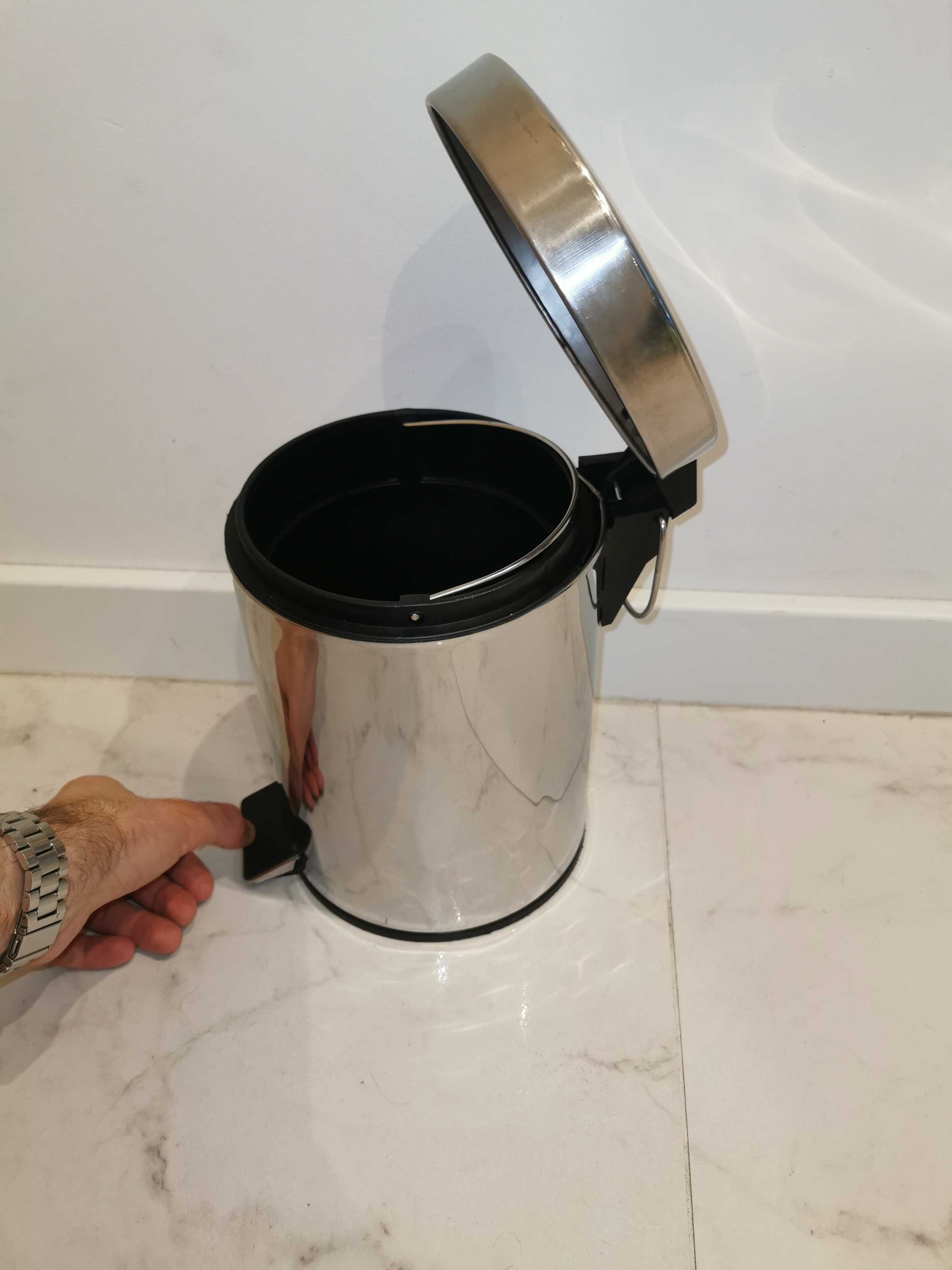 Ikea EKOLN Kosz na odpady, śmieci, łazienkowy, 3l, z pedałem - Srebrny