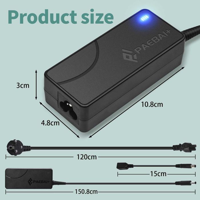 PAEBAI+ 65W  zasilacz kabel do ładowania Laptop Dell Inspiron