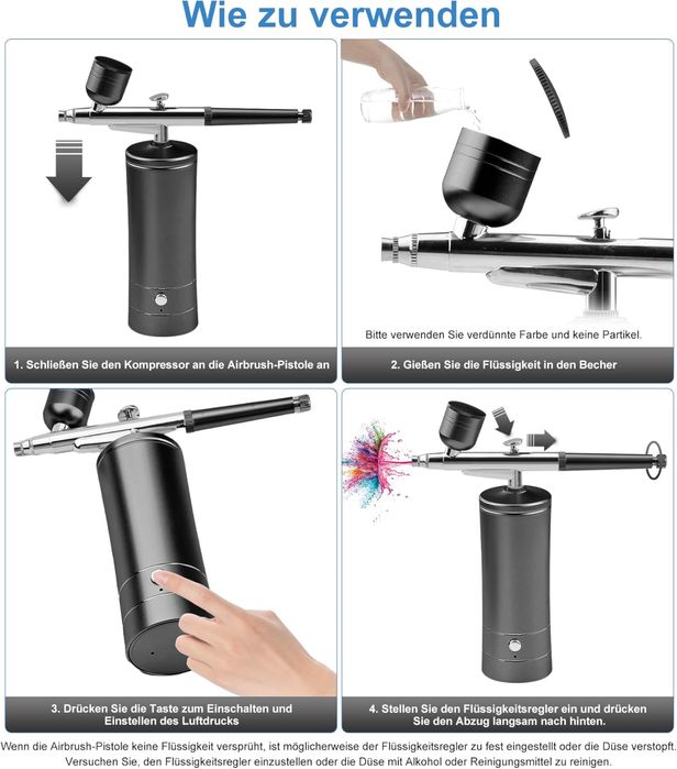 Портативний бездротовий аерограф із компресором 27 PSI