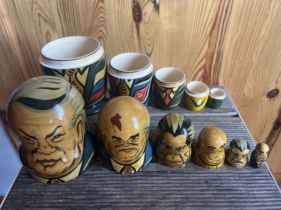 Sprzedam rzadkie 6szt matrioszki z przywódcami ZSRR/Rosji lata 80 te.