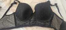 Intimissimi 80 DD czarny biustonosz koronka
