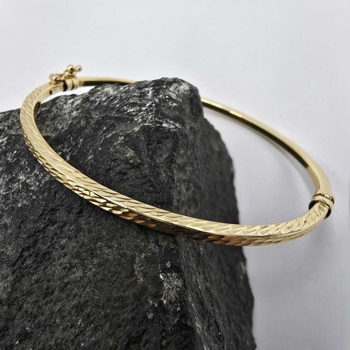 NOWA Sztywna Złota Bransoletka Próba 585 14K Waga 5,06g 17cm