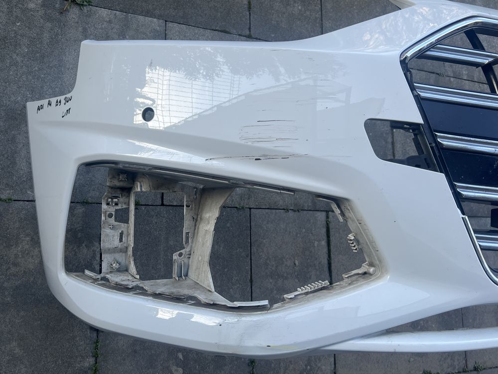 Zderzak przod przedni biały Audi a4 b9 8w S-line Lift 2019-