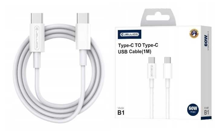 Kabel USB C Typ C PD QC 3.0 1m Szybki 60W JELLICO B1 * Wejherowo