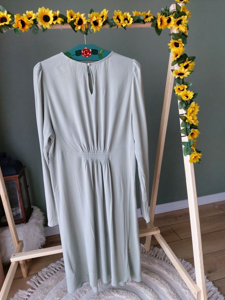 Sukienka Damska ciążowa H&M Mama oliwkowa M / L 100% viskoza z długim