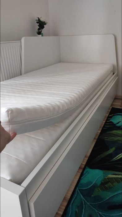 łóżko ikea Flekke 80x200 rozkładane z szufladami, stan bardzo dobry