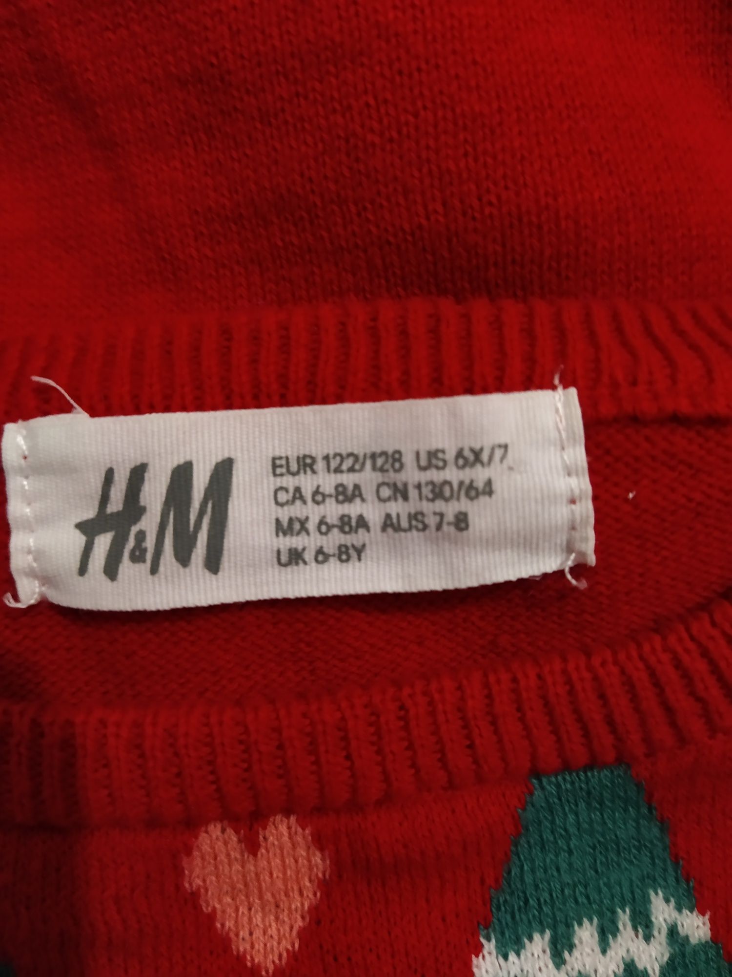 Sweterek świąteczny H&M 122/128