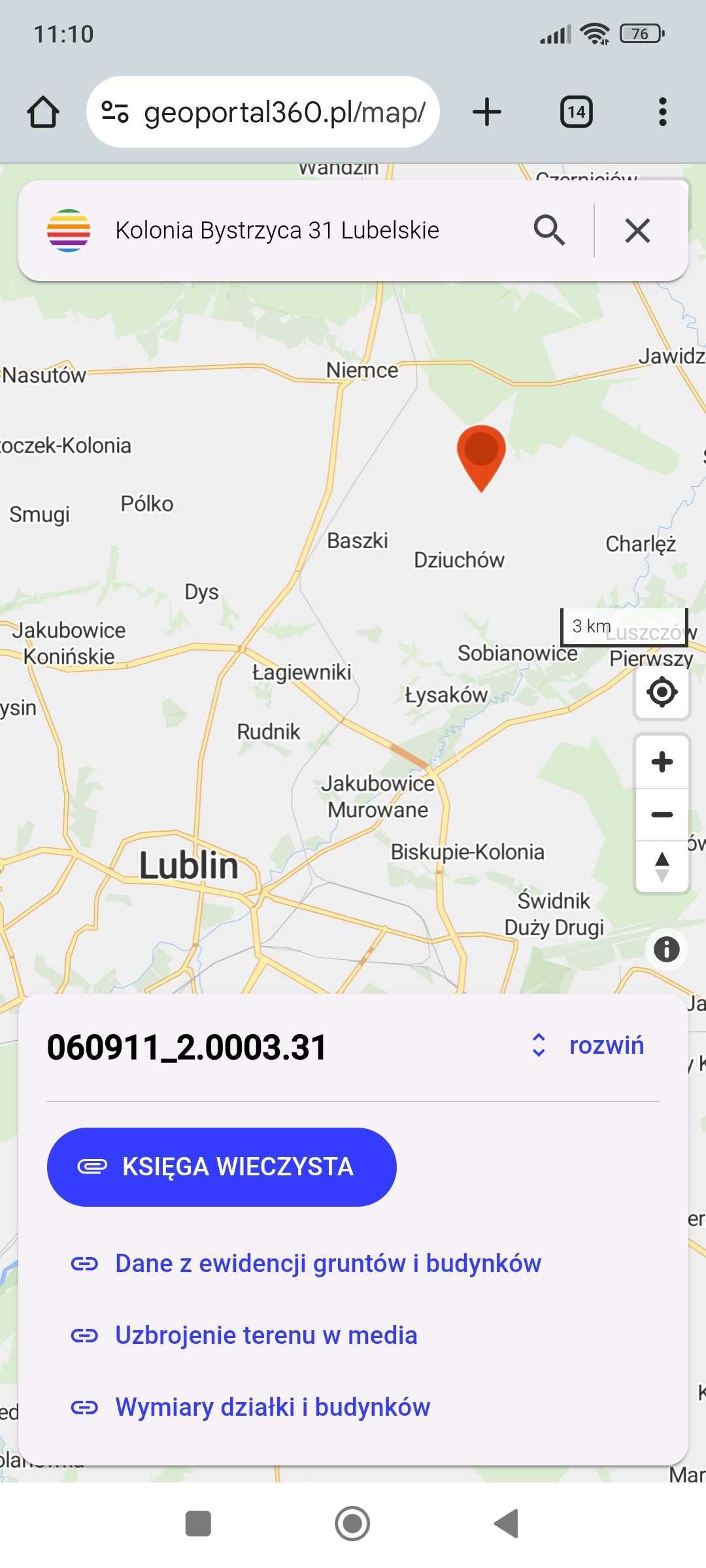 Działka 73a w pierwszej linii (Gmina Niemce)