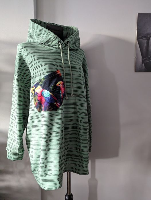 Auri&Lili NOWA ciepła dresowa bluza OVERSIZE z kapturem M L