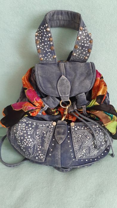 Сумка Redgina Notte Италия, Рюкзак сумка джинсовый женский со стразам