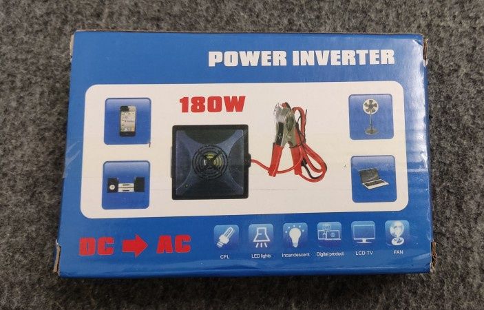 Инвертор 12 В на 220 В,  для роутера, с USB, с розеткой 180 Вт