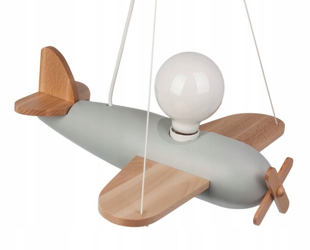 Lampa wisząca dziecięca samolot drewniany