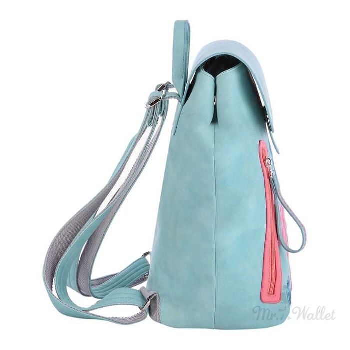 Рюкзак сумка из экокожи, мятного цвета с аппликацией Alba Soboni бренд