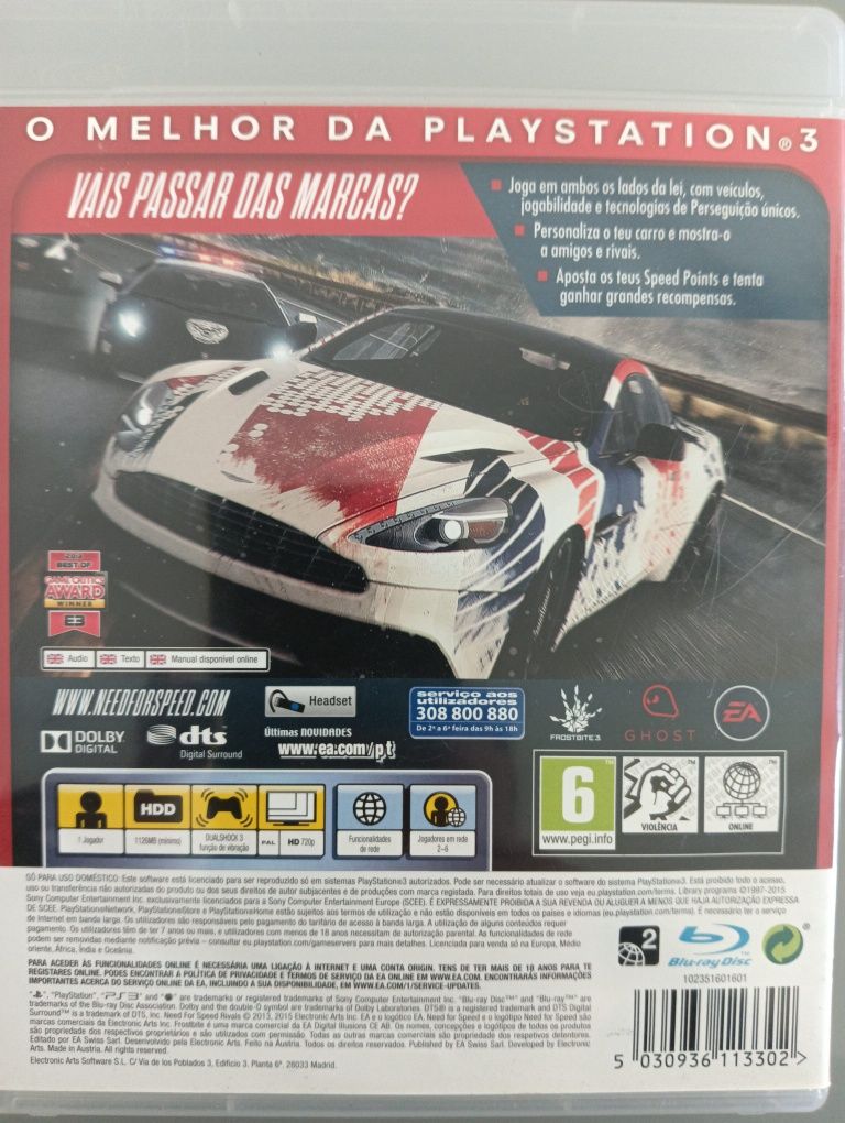 Jogo Playstation 3 PS3	Need for Speed  - Rivals		Como novo!*