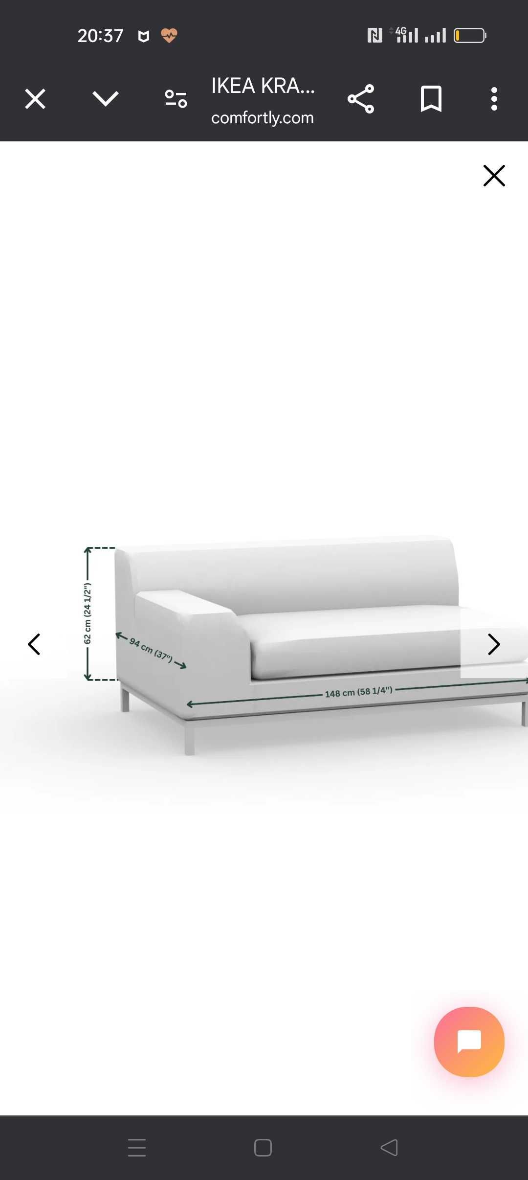 Sofá Cinzento IKEA KRAMFORS Ótimo estado