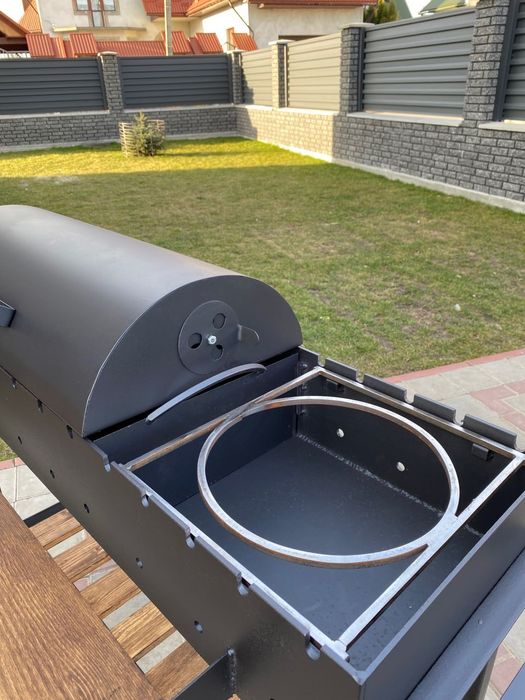 Мангал гриль барбекю | ТОП подарунок! Сталь 5 мм, дровниця, кришка!