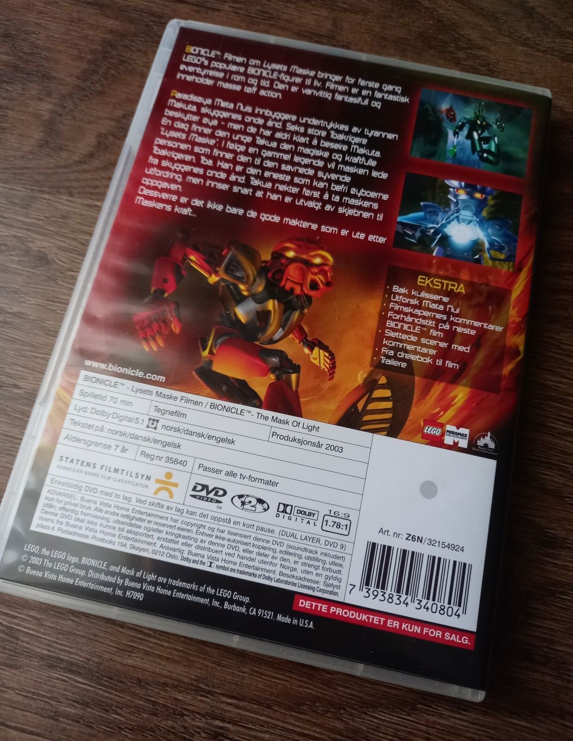 Film DVD NOWY Bionicle Maska Światła norweski duński angielski