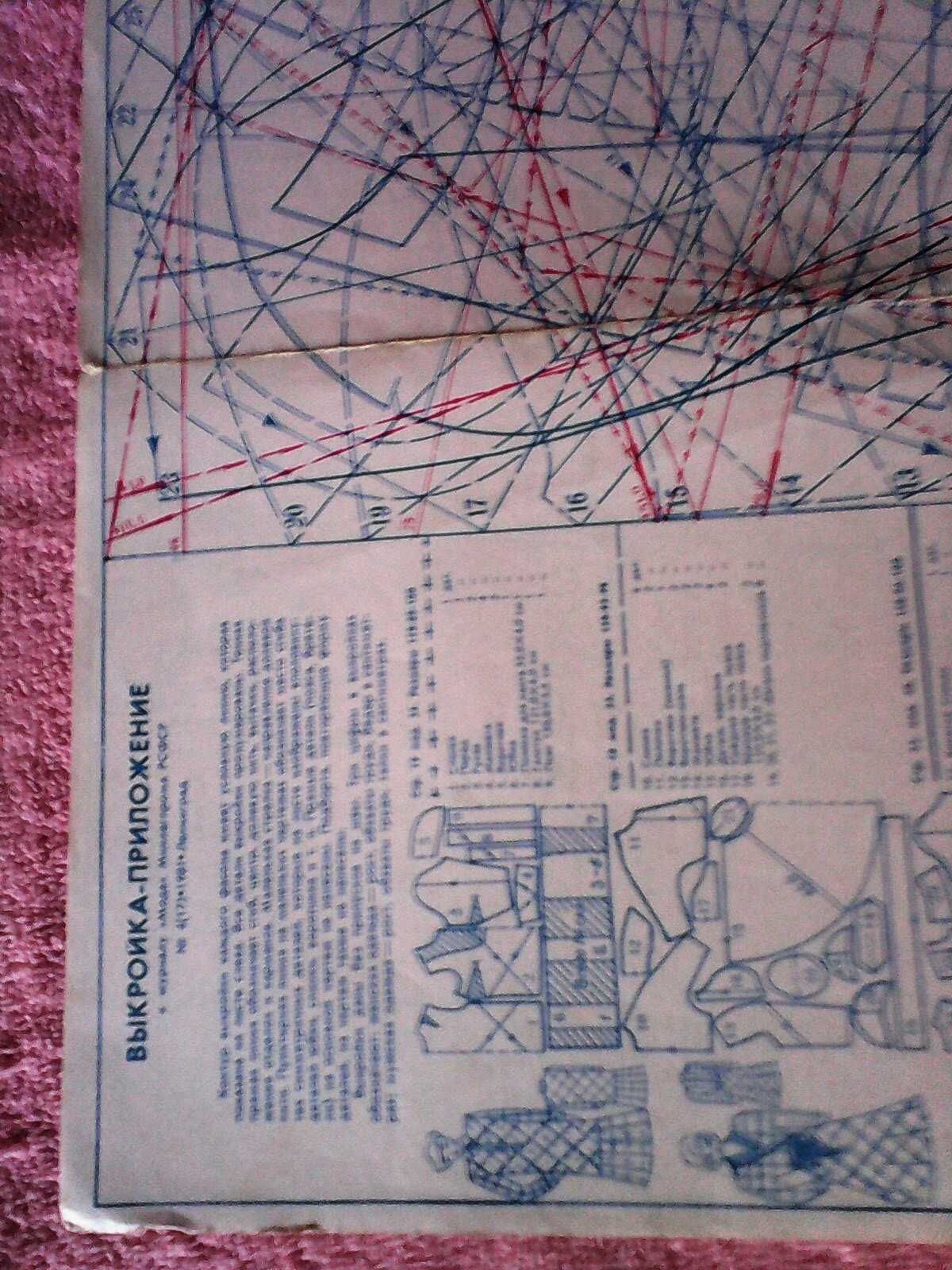 Продам шесть номеров "Журнал МОД" Москва  1988г с листами выкроек.