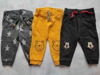 Spodnie dresowe Myszka Mickey, Kubuś Puchatek r. 80  3-PACK