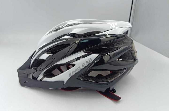 Kask rowerowy Kinglead M światło LED + daszek