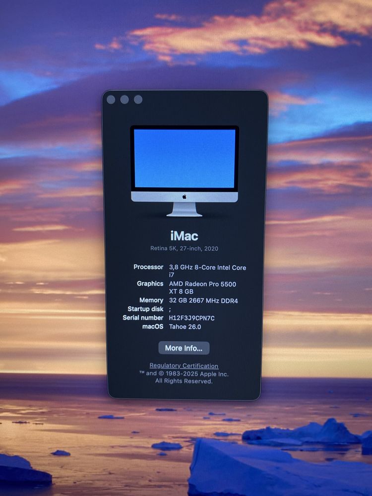 iMac Retina 5K, 27-inch, 2020 (i7, 32Gb, Radeon 5500 XT)