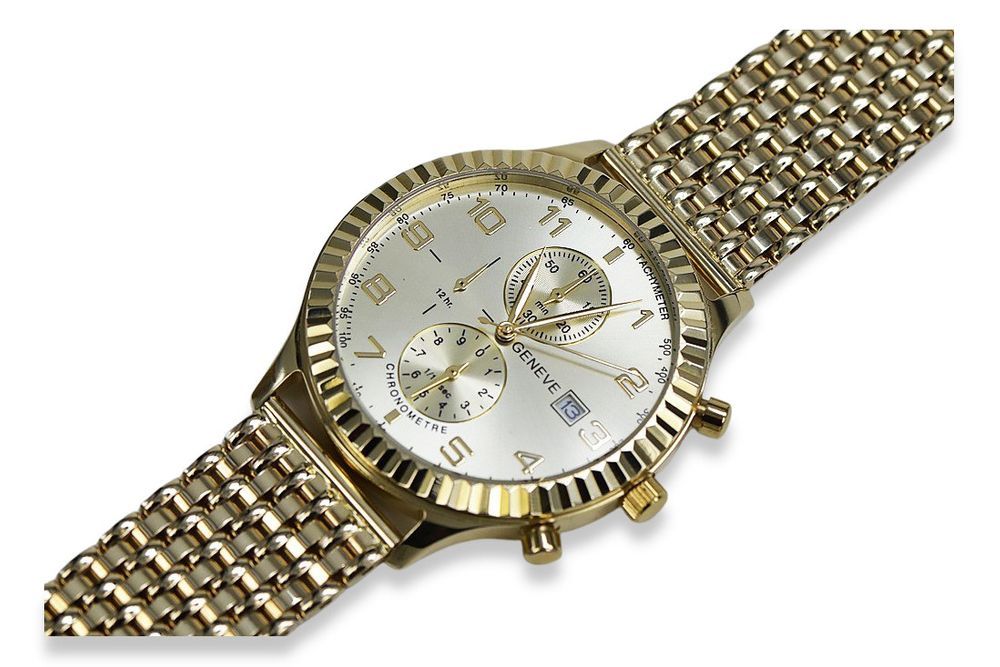 Złoty zegarek 14k 585 z bransoletą męski Geneve mw007y&mwb013y Katowic