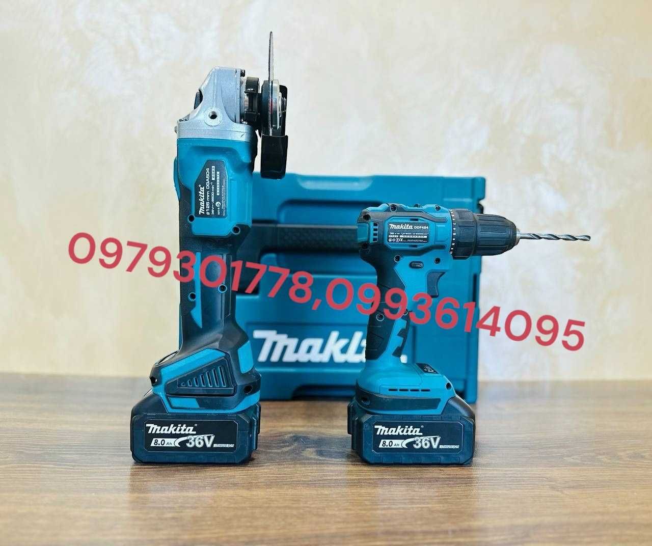 Акумуляторний Набор Makita 2/1 Болгарка DGA 504 + Шуруповерт DDF484