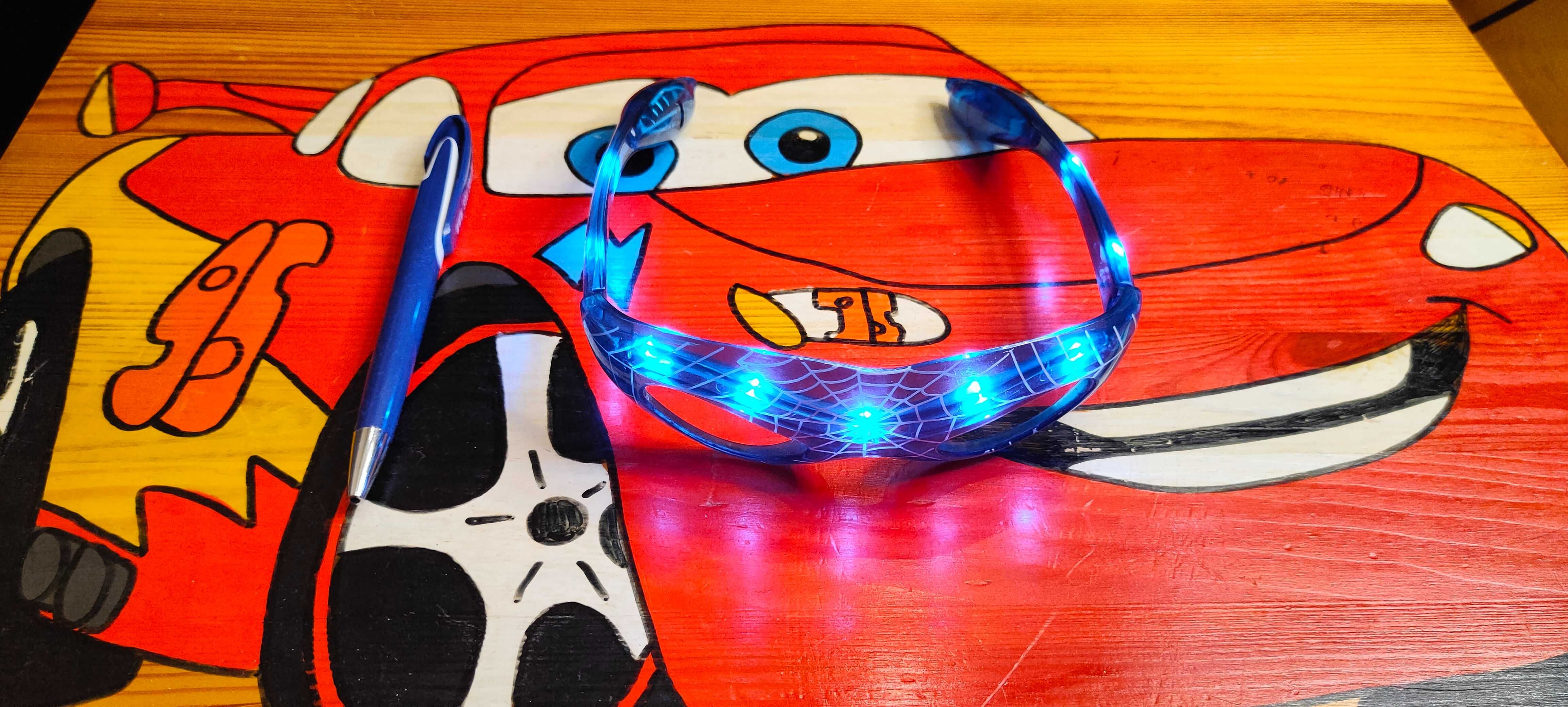 Zabawkowe okulary dla dzieci, Spiderman, świecą, 3 tryby świecenia