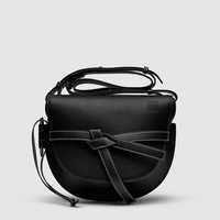Loewe Gate Small leather and Jacquard Shoulder Bag Black