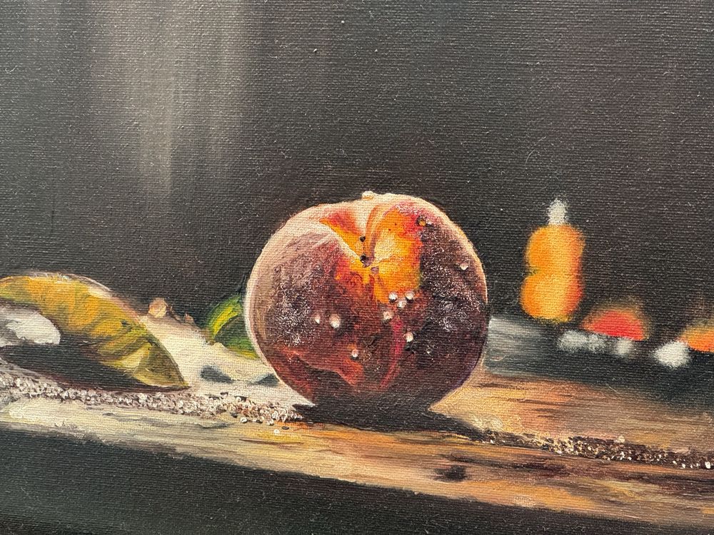 Obraz olejny 24 x 30 cm Brzoskwinia