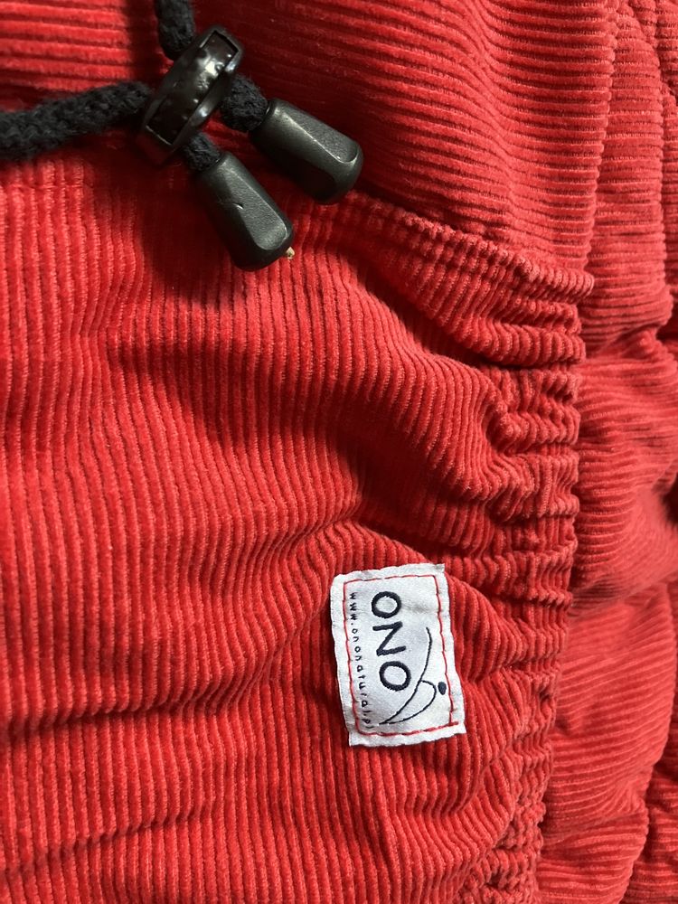 Nosidło nosidełko bawełniane ergonomiczne Ono Natural czerwone czarne