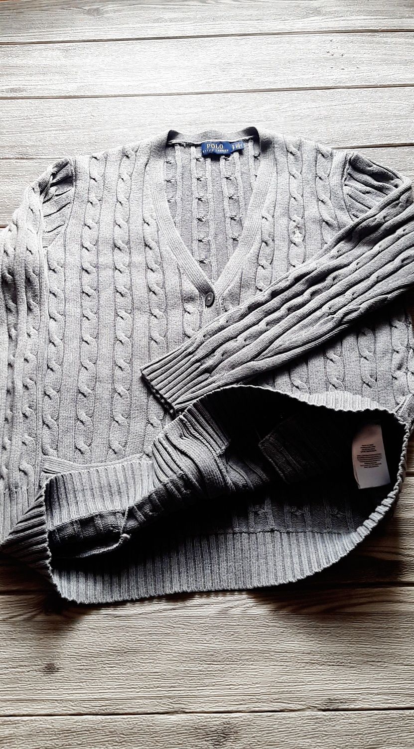Ralph Lauren Polo sweter damski kardigan rozpinany na guziki pleciony